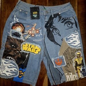 Civil Regime/Star Wars Graphic Denim Shorts